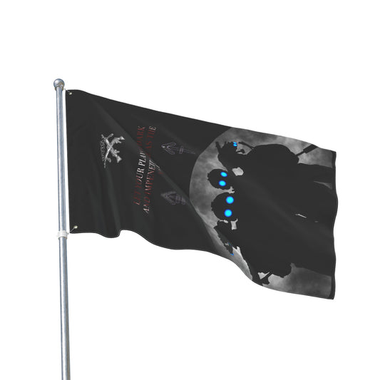 Tactical Night Ops Flag — Machine Gun Squad with Sun Tzu Quote