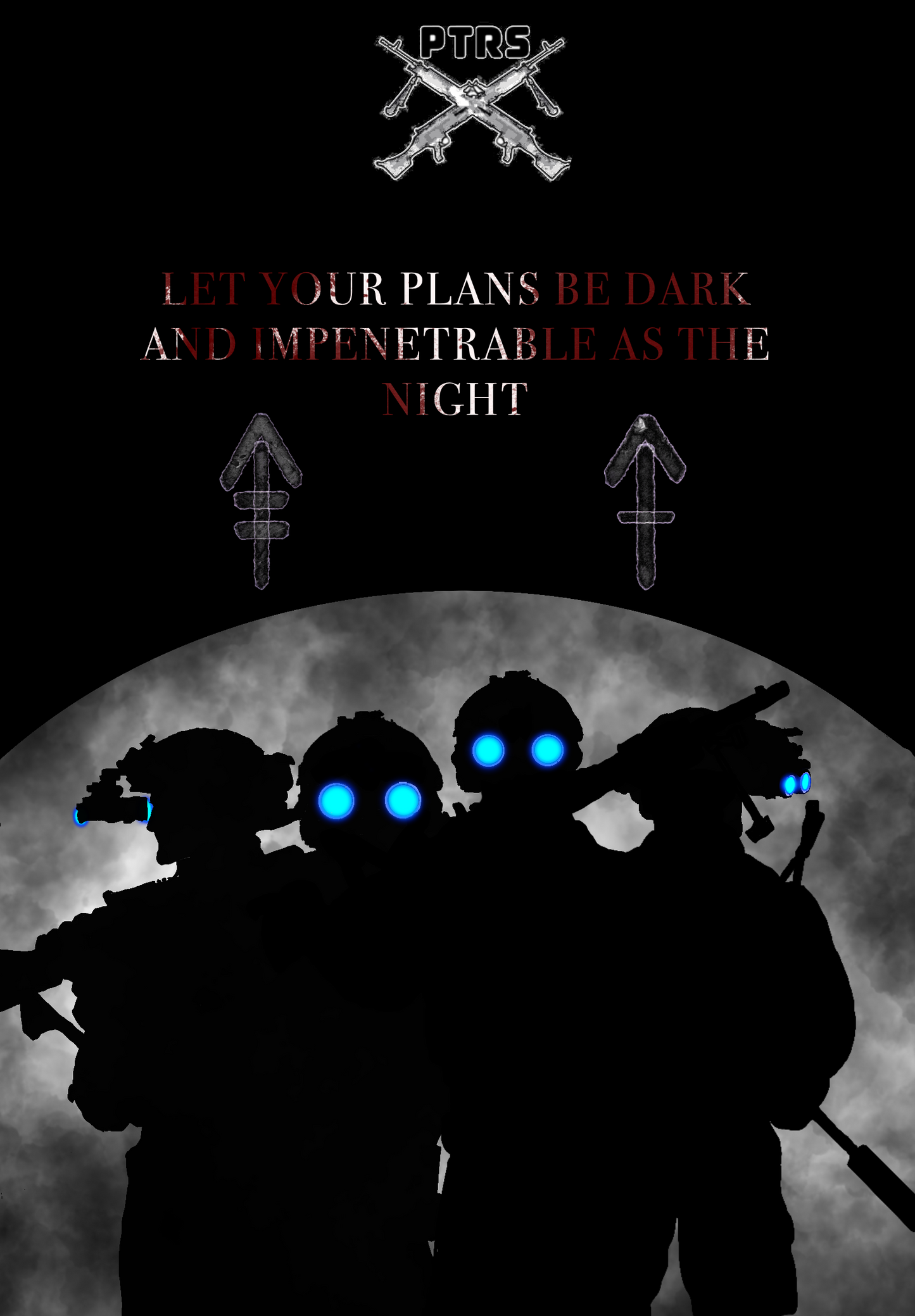 Tactical Night Ops Flag — Machine Gun Squad with Sun Tzu Quote